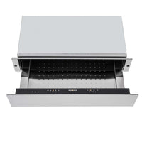 Gaveta Aquecida Tecno Original Inox 60cm em inox escovado com painel touch interno e puxador integrado para embutir