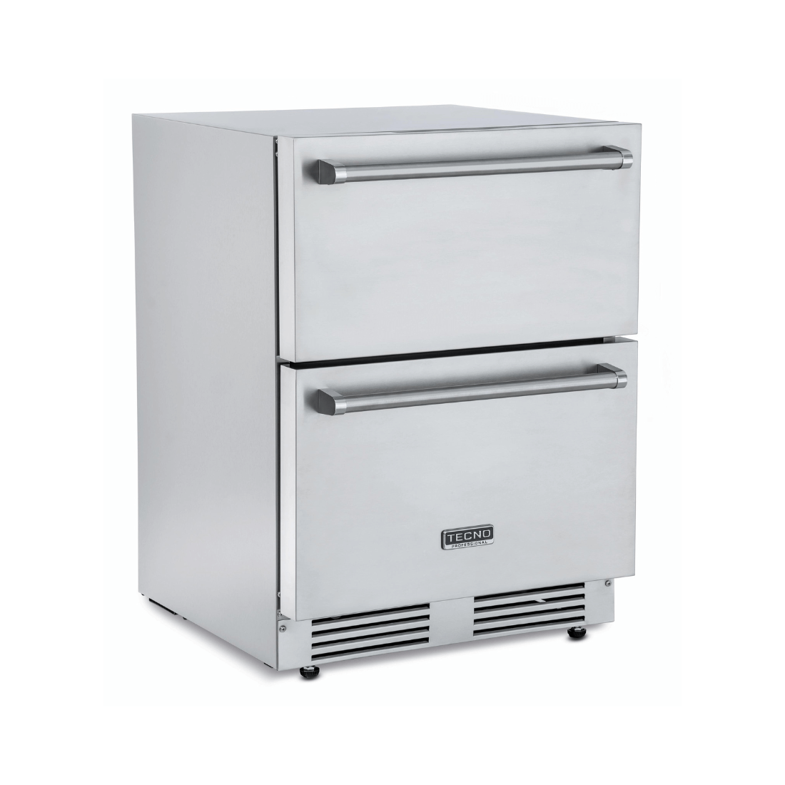 Gaveta Refrigerada Tecno Professional com Freezer 95 Litros Inox 61cm - gaveta refrigerada em inox com duas gavetas, puxadores tubulares e embutir sob bancada