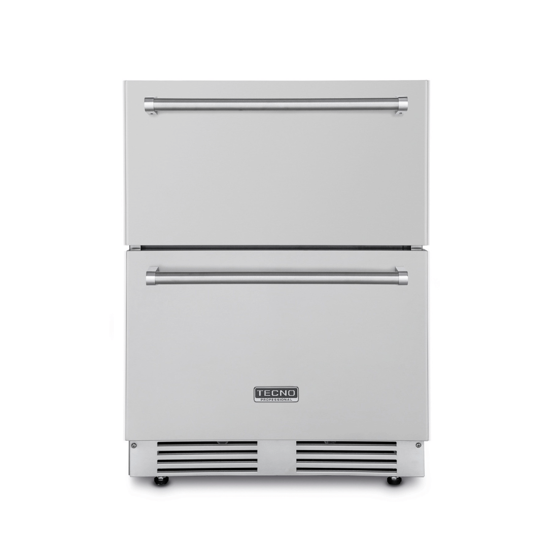 Gaveta Refrigerada Tecno Professional com Freezer 95 Litros Inox 61cm em inox, duas gavetas, puxadores retos e instalação sob bancada