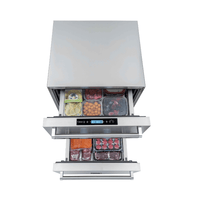 Gaveta Refrigerada Tecno Professional com Freezer 95 Litros Inox 61cm - gaveta refrigerada de embutir em inox com duas gavetas, painel digital e puxador integrado