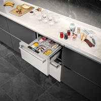 Gaveta Refrigerada Tecno Professional com Freezer 95 Litros Inox 61cm - gaveta refrigerada de embutir em inox com uma gaveta, puxador integrado e painel digital sob bancada