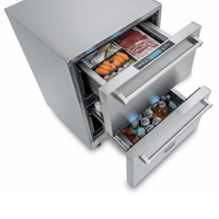 Gaveta Refrigerada Tecno Vintage com Freezer 95 Litros Inox 61cm - gaveta refrigerada de embutir em inox com duas gavetas, painel digital e puxadores integrados