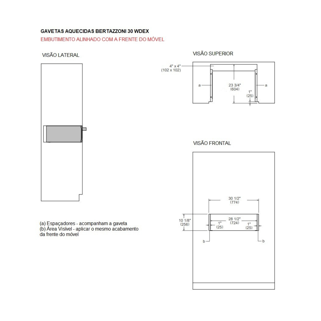Gaveta Aquecida Bertazzoni Professional 10 Serviços Inox 76cm 127V