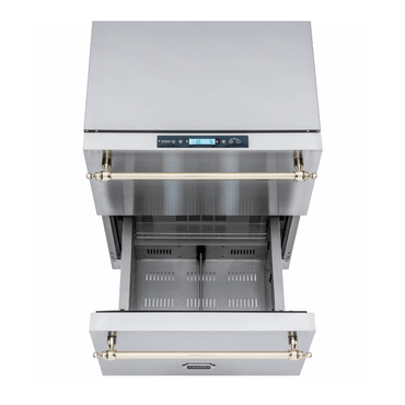 Gaveta Refrigerada com Freezer Tecno Vintage 95 Litros Inox, design elegante e funcionalidades para chefs.