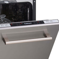 Lava-Louças Cuisinart Casual 10 Serviços Inox 45cm mostrando porta inox embutida com painel touch e interior AISI 304