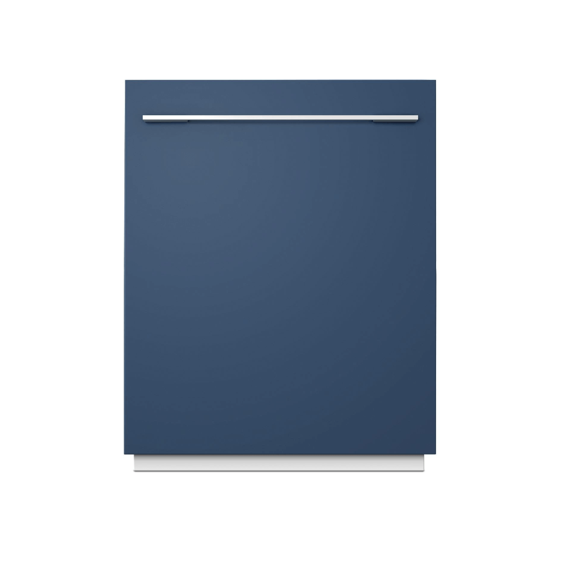 Lava-Louças Tecno Porta para Revestir 14 serviços 60cm: lava louças de embutir com frente azul fosca, puxador inox e painel oculto, design integrado