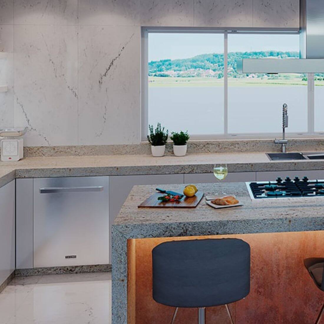 Lava-Louças Tecno Original 14 serviços Inox 60cm - lava louças de embutir inox com painel discreto, acabamento escovado e 1 cesto visível