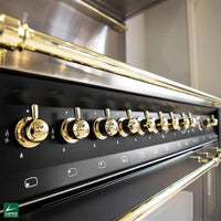 Fogão Linha Vintage Dolcevita 5 Bocas Forno Elétrico Duplo 106 Litros Preto 90cm 220V