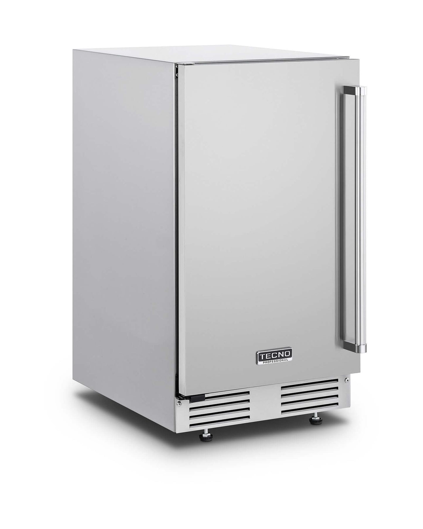 Máquina de Gelo Tecno Professional 50kg/dia Inox 45cm: máquina de gelo de embutir em inox com puxador retangular e design compacto