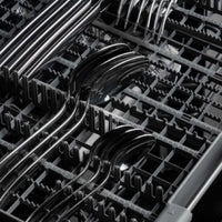 Lava-Louças Bertazzoni Heritage 16 Serviços Inox 60cm mostrando gaveta de talheres em inox com interior Tall Tub e acabamento inox elegante