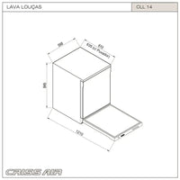 Lava-Louças CrissAir New Eletrônica 14 Serviços Inox 60cm