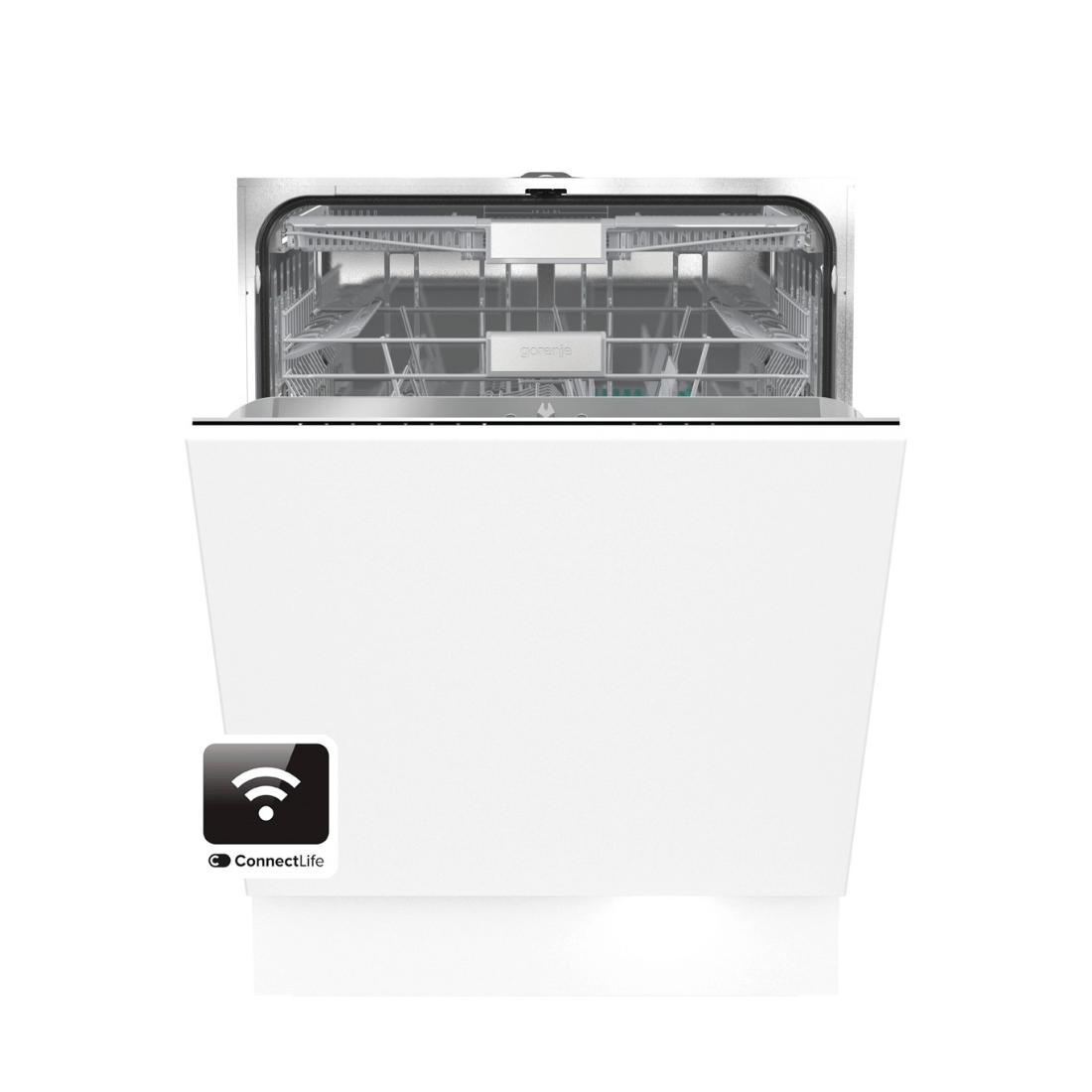 Lava-Louças Gorenje Porta para Revestir 16 Serviços com Wi-fi 60cm, lava louças de embutir branco com painel superior, 3 cestos e acabamento inox