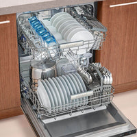 Lava-Louças Tecno Original 14 serviços Inox 60cm: lava louças de embutir com acabamento inox, painel frontal discreto, 2 cestos e porta talheres