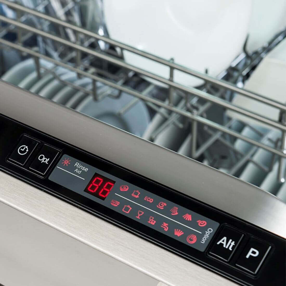 Lava-Louças Tecno Original 14 serviços Inox 60cm com acabamento inox, painel touch digital e prateleiras internas ajustáveis