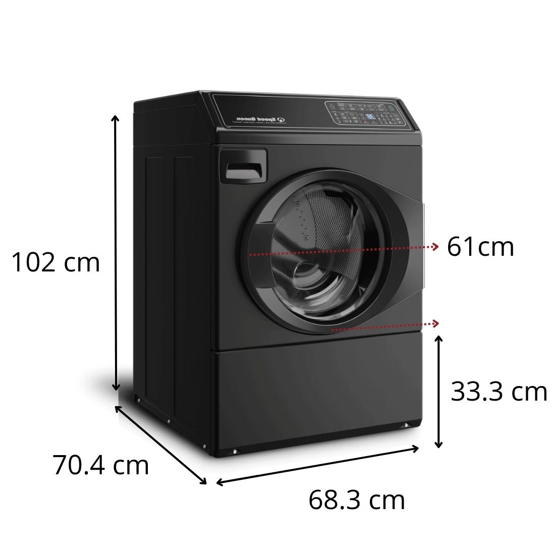 Lavadora de Roupas Speed Queen Preta 10,5 Kg Abertura Frontal