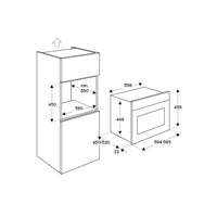 Forno Bertazzoni Heritage Combinado 40L inox 60cm - diagrama de instalação e medidas para nicho e embutir
