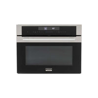 Forno CrissAir Combinado com Micro-ondas 52 Litros Inox 60cm, forno combinado de embutir em inox com frente em vidro preto e painel digital touch