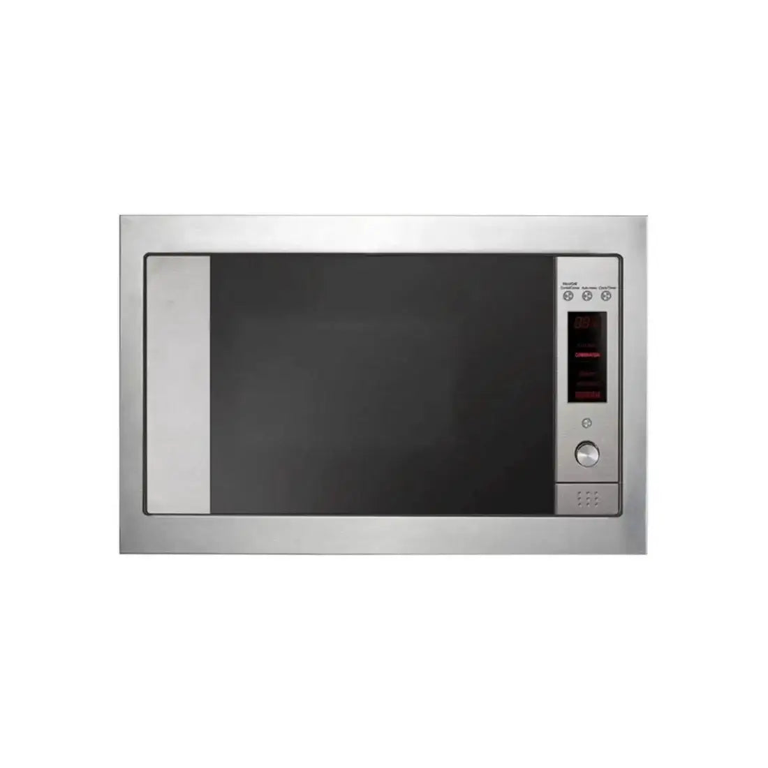 Torre Quente Cuisinart Casual Inox 60cm l Forno e Micro: micro-ondas de embutir em inox com painel analógico e porta de vidro escuro
