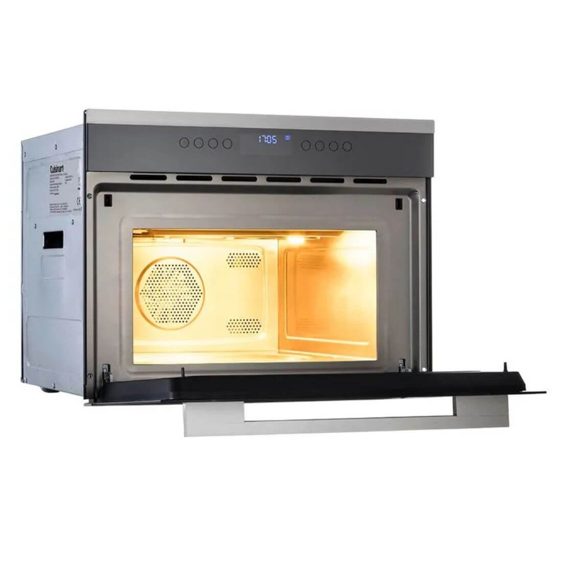 Forno Cuisinart Prime Combinado com Micro-ondas  Inox 60cm 35 Litros, micro-ondas de embutir em inox com porta de vidro triplo e painel touch LED