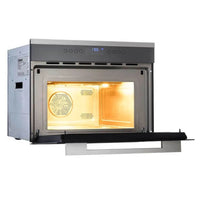 Forno Cuisinart Prime Combinado com Micro-ondas  Inox 60cm 35 Litros, micro-ondas de embutir em inox com porta de vidro triplo e painel touch LED
