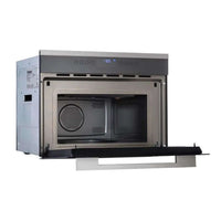 Forno Cuisinart Prime Combinado com Micro-ondas  Inox 60cm 35 Litros - forno combinado de embutir em inox com porta de vidro triplo e painel touch