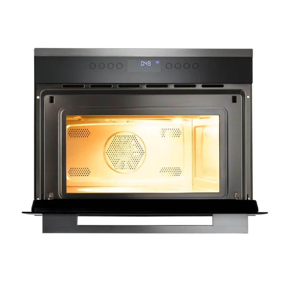 Forno Cuisinart Prime Combinado com Micro-ondas  Inox 60cm 35 Litros com acabamento inox, painel touch digital e porta de vidro triplo para embutir
