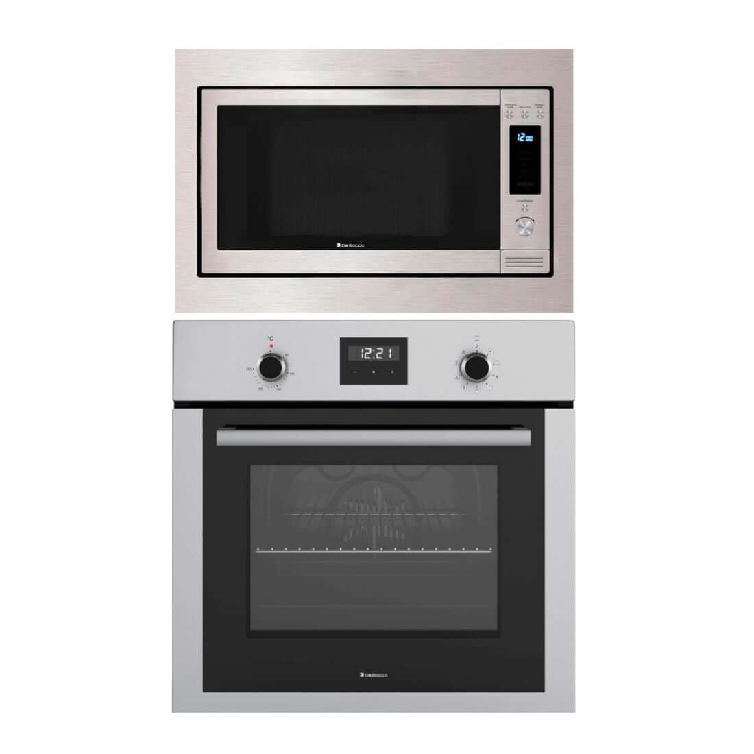 Torre Quente Debacco Zurique Inox 60cm l Forno e Micro: Torre quente Debacco com micro-ondas e forno elétrico embutidos em inox, painel touch e porta de vidro