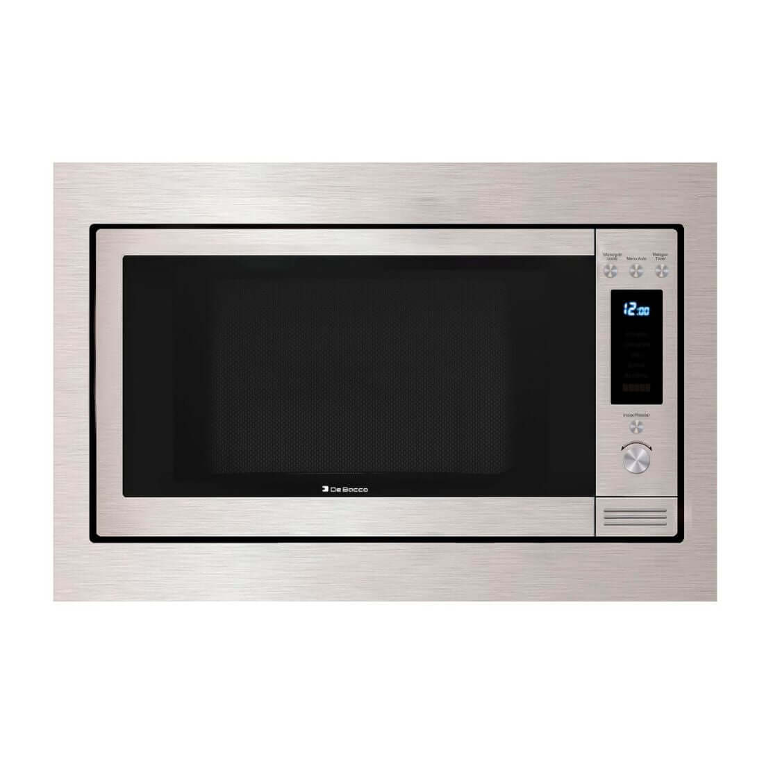 Forno Micro-ondas Debacco New Zurique 33 Litros Inox 60cm micro-ondas de embutir em inox escovado com painel touch digital e display LED