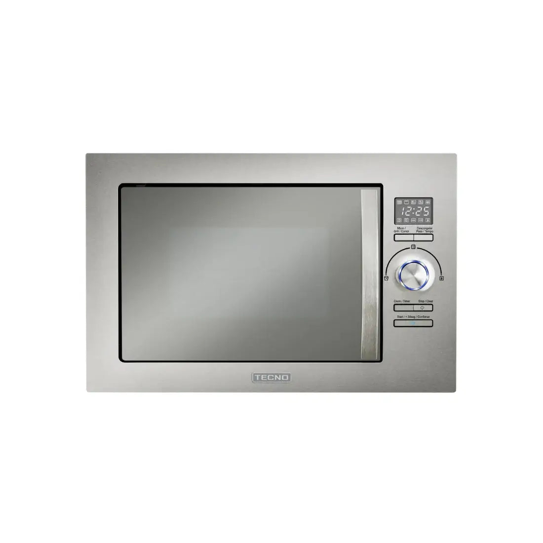 Forno Tecno Combinado com Micro-ondas  25 Litros Inox 60cm em inox para embutir com painel digital, botão rotativo cromado e porta de vidro
