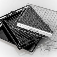 Forno Tecno Vintage Elétrico Air Fry 73 Litros Inox 60cm - acessórios em inox e bandejas esmaltadas para bancada com cesto AirFry