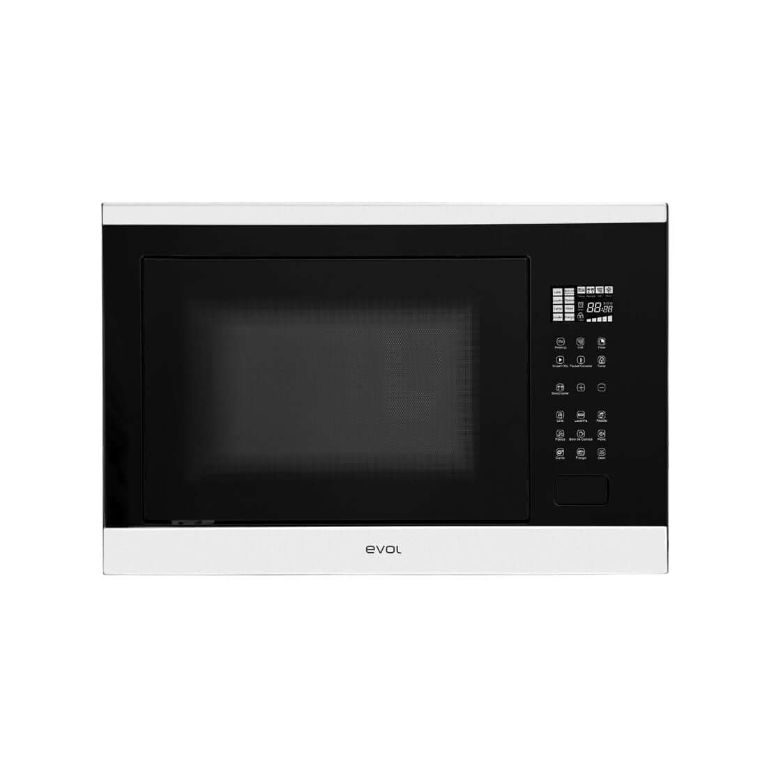 Micro-ondas Evol C17 25 litros embutir vidro preto com painel digital touch e grill incluso