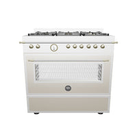 Fogão Bertazzoni Heritage Marfim 90cm 6 Bocas Forno Elétrico 103L