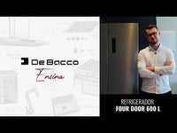 Refrigerador Debacco 600 Litros Inox 91cm - refrigerador inox escovado com quatro portas, puxadores embutidos e design contemporâneo