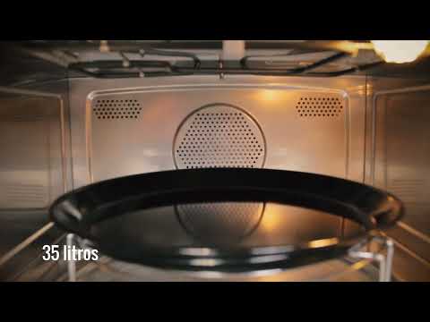 Forno Micro-ondas Combinado Debacco Montreal Digital Vidro 35 Litros 60cm — forno combinado de embutir em inox e vidro com painel digital e porta de vidro