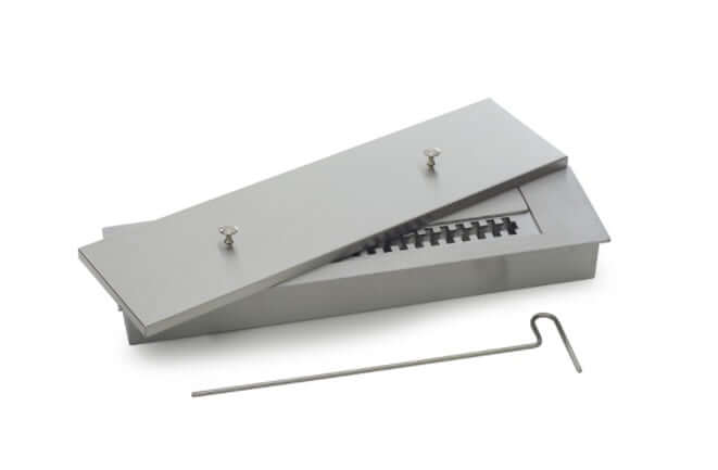 Lareira Ecológica 61cm Inox escovado com Tampa e Acendedor - queimador ecológico em inox escovado, tampa removível e acendedor, modelo embutir