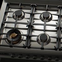 Fogão Bertazzoni Professional 6 Bocas Forno Elétrico Duplo 138 Litros Inox 120cm