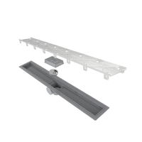 Ralo Linear Elleve Smart 70cm Tampa Oculta - Saída Central, ralo linear Elleve em inox escovado 70cm com design oculto e saída central