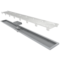 Ralo Linear Elleve Royal 90cm Tampa Oculta - Saída Central: ralo linear Elleve 90cm em inox escovado com tampa oculta e saída central
