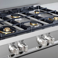 RangeTop Bertazzoni Master 6 Bocas a Gás Inox 91cm com 6 queimadores e acabamento em inox escovado.