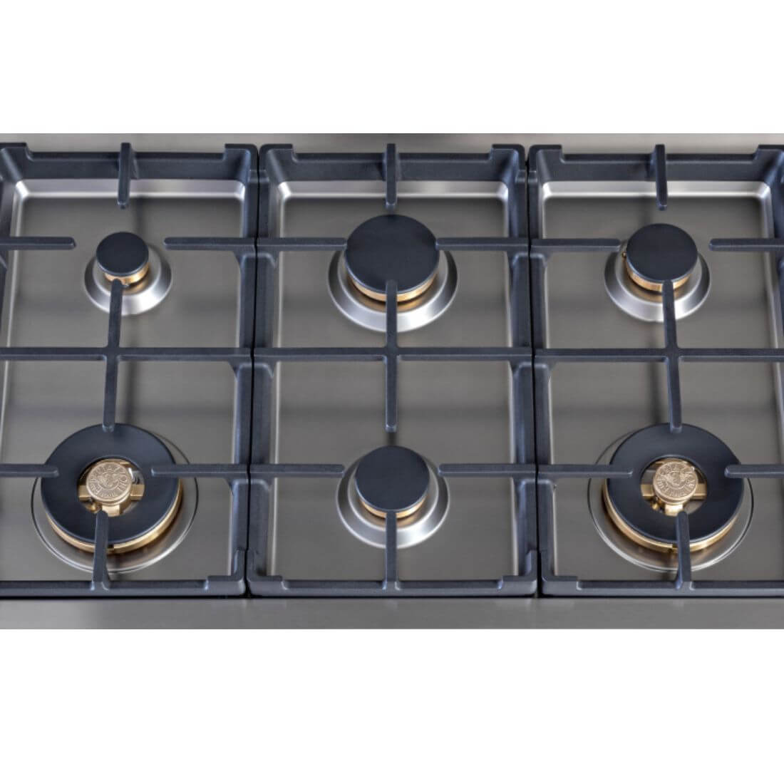 RangeTop Bertazzoni Professional 6 Bocas a Gás Inox 91cm com 6 queimadores a gás em inox escovado.