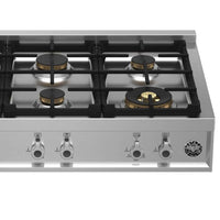 RangeTop Bertazzoni Professional 6 Bocas a Gás Inox 91cm com queimadores de latão e trempes em ferro guza.