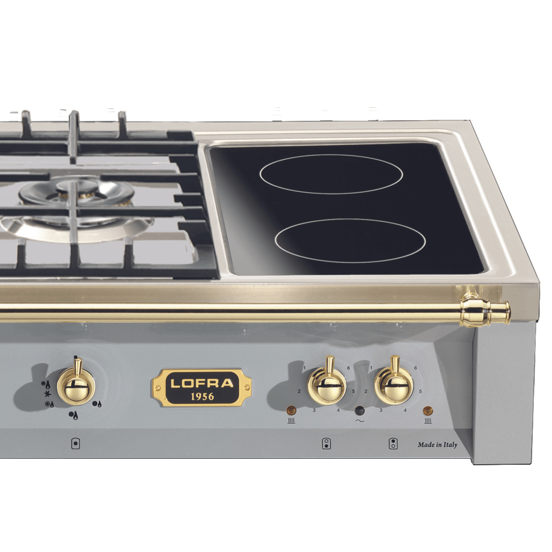 Rangetop Lofra Dolcevita 5 Bocas e 2 Zonas Elétricas Inox 120cm com queimadores poderosos e design elegante.