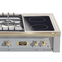 Rangetop Lofra Dolcevita 5 Bocas e 2 Zonas Elétricas Inox 120cm com queimadores poderosos e design elegante.