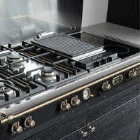 Rangetop Lofra Dolcevita 5 Bocas e 2 Zonas Elétricas Preto 120cm com queimadores profissionais e design moderno.
