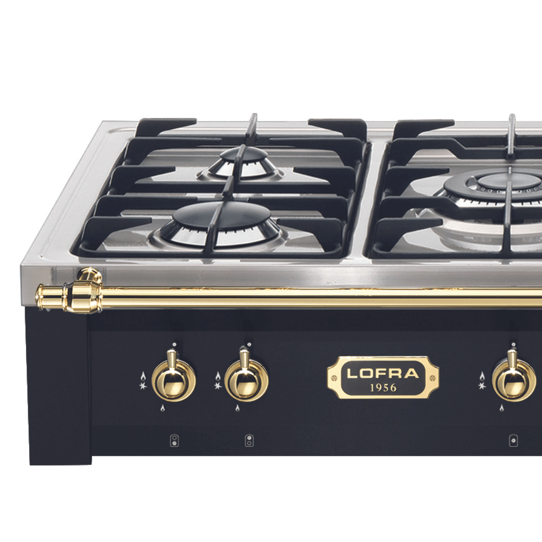 Rangetop Lofra Dolcevita 5 Bocas a Gás Preto 90cm com queimadores profissionais e design sofisticado.