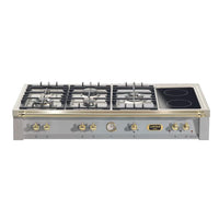 Rangetop Lofra Dolcevita 5 Bocas e 2 Zonas Elétricas Inox 120cm com queimadores profissionais e design elegante.