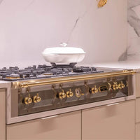 Rangetop Lofra Dolcevita 5 Bocas e 2 Zonas Elétricas Inox 120cm com queimadores e detalhes em inox.