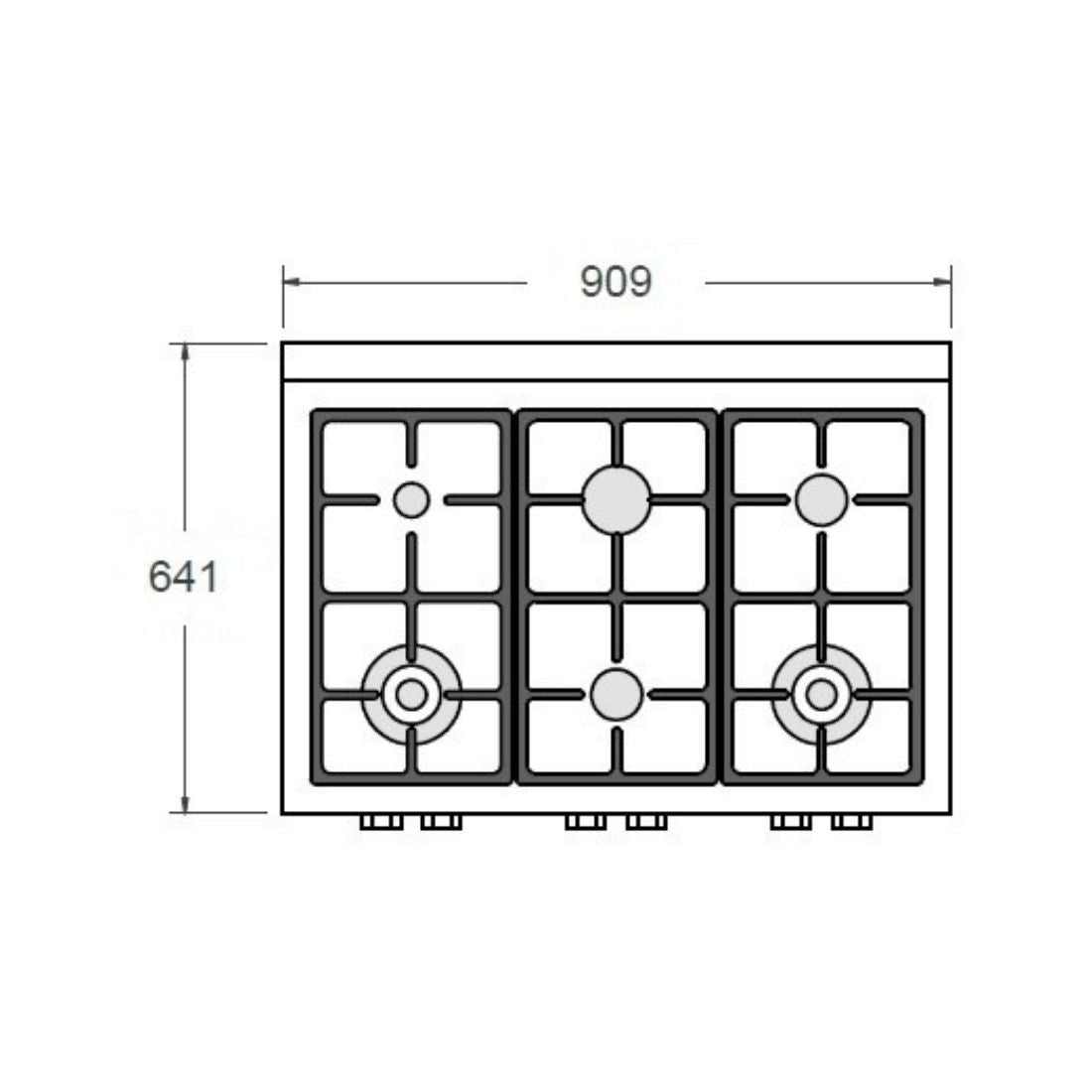 RangeTop Bertazzoni Master á Gás 6 Bocas Inox 91cm Bivolt