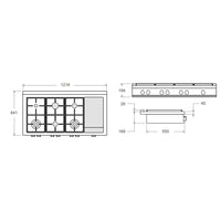 RangeTop Bertazzoni Professional á Gás 6 bocas com Grill Elétrico Inox 122cm 127V