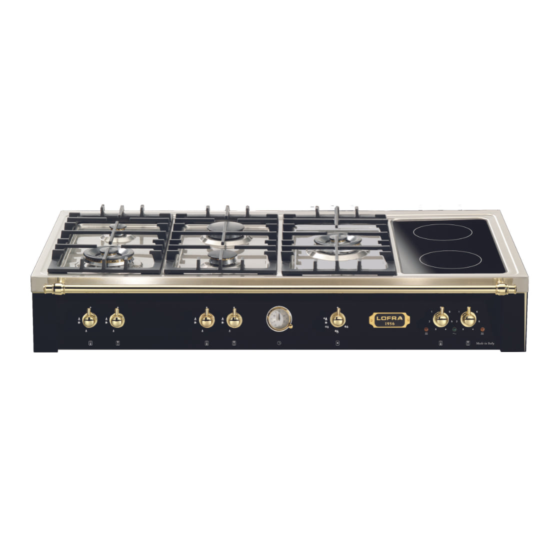 Rangetop linha Dolcevita 5 Bocas á Gás e 2 Zonas Elétricas Preto 120cm 220V
